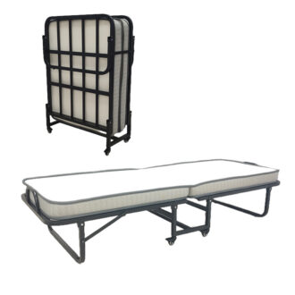 Ράντζο-κρεβάτι με στρώμα 10εκ Kamu pakoworld μαύρο 75x190εκ