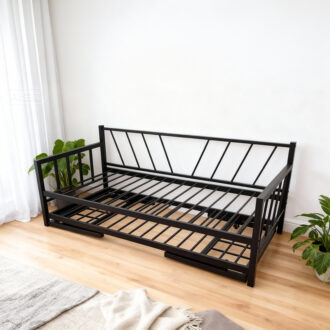 Alternative view of Κρεβάτι-Καναπές Remmie pakoworld μέταλλο μαύρο 90x190εκ