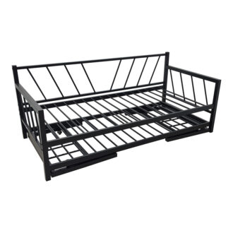 Κρεβάτι-Καναπές Remmie pakoworld μέταλλο μαύρο 90x190εκ