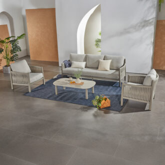 Alternative view of Σαλόνι εξωτερικού χώρου Feralda pakoworld μπεζ αλουμίνιο-rope με ύφασμα σε απόχρωση ανοιχτό γκρι