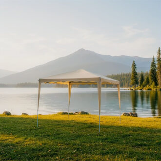 Alternative view of Κιόσκι Gazebo pakoworld μεταλλικός σκελετός - ύφασμα μπεζ 3x3m