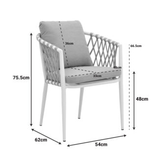 Alternative view of Πολυθρόνα Peluxe pakoworld αλουμίνιο ανθρακί-pe σχοινί φυσικό-μαξιλάρια γκρι 57x60x78εκ