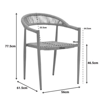 Alternative view of Πολυθρόνα Rayana pakoworld στοιβαζόμενη αλουμίνιο - pe rattan σε φυσική απόχρωση 57x59x78εκ