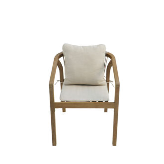 Alternative view of Πολυθρόνα Malibu II pakoworld μασίφ ξύλο ακακίας-ύφασμα σε φυσική-μπεζ απόχρωση 58x63x74εκ