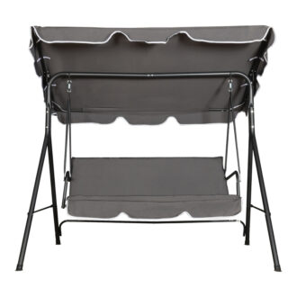 Alternative view of Κούνια κήπου Globo pakoworld μέταλλο μαύρο-ύφασμα σε ανθρακί απόχρωση 170x110x153εκ