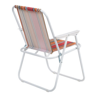 Alternative view of Καρεκλάκι παραλίας-camping Jette pakoworld ροζ ριγέ-λευκό μέταλλο 53x56x73εκ