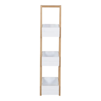 Alternative view of Ραφιέρα δαπέδου Tercy pakoworld μπαμπού σε λευκή-φυσική απόχρωση 30x18x80εκ