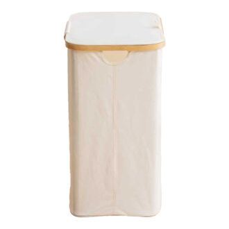 Alternative view of Καλάθι απλύτων Lodge pakoworld μπαμπού-ύφασμα σε μπεζ απόχρωση 54x33x60εκ