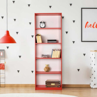 Alternative view of Βιβλιοθήκη Max Megapap χρώμα κόκκινο 58x23x170εκ.
