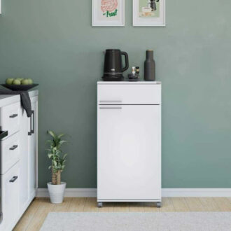 Alternative view of Ντουλάπι Diamond Megapap τροχήλατο χρώμα λευκό gloss 50x40x100εκ.