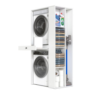 Alternative view of Έπιπλο πλυντηρίου - στεγνωτηρίου Bace Megapap χρώμα λευκό 90x60x187εκ.