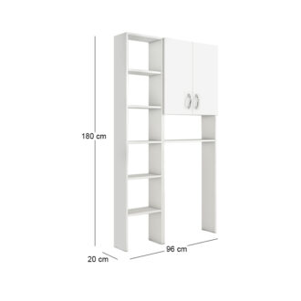 Alternative view of Έπιπλο πλυντηρίου Make Megapap χρώμα λευκό 96x20x180εκ.