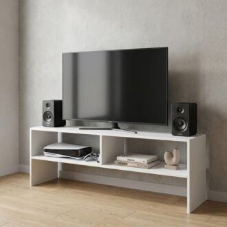 Έπιπλο τηλεόρασης Beirut Megapap χρώμα λευκό 120x30x40εκ.