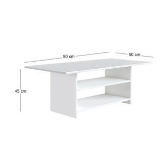 Alternative view of Τραπεζάκι σαλονιού Dallas Megapap χρώμα λευκό 90x50x45εκ.