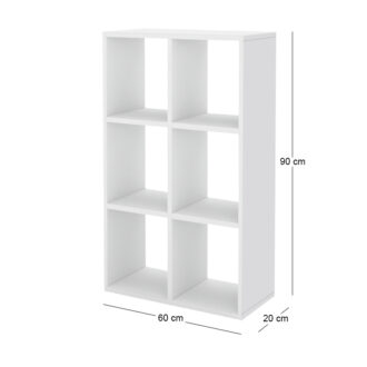 Alternative view of Βιβλιοθήκη Cube Megapap χρώμα λευκό 60x20x90εκ.