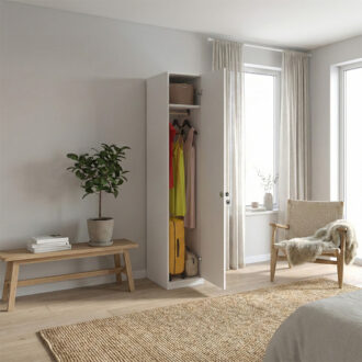 Alternative view of Ντουλάπα ρούχων Emeril Megapap μονόφυλλη με κλειδαριά χρώμα λευκό 35x42x180εκ.