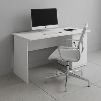 Γραφείο εργασίας με κλειδαριά Moto Megapap χρώμα λευκό 140x60x75εκ.