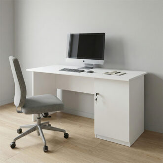 Γραφείο εργασίας με κλειδαριά Moto Megapap χρώμα λευκό 150x80x75εκ.