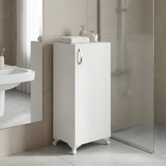 Ντουλάπι κουζίνας - μπάνιου Mine Megapap χρώμα λευκό 30x32x88εκ.