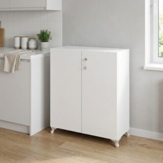 Alternative view of Ντουλάπι με κλειδαριά Cilem Megapap χρώμα λευκό 70x32x88εκ.