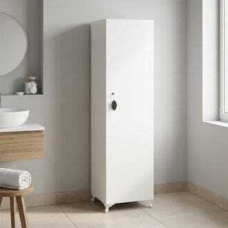 Ντουλάπι με κλειδαριά Zehra Megapap χρώμα λευκό 30x32x168εκ.