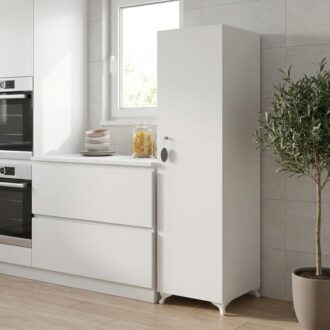 Alternative view of Ντουλάπι με κλειδαριά Zehra Megapap χρώμα λευκό 30x32x168εκ.