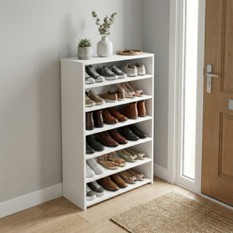 Παπουτσοθήκη Goya Megapap χρώμα λευκό 70x30x120εκ.