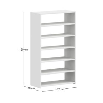 Alternative view of Παπουτσοθήκη Goya Megapap χρώμα λευκό 70x30x120εκ.