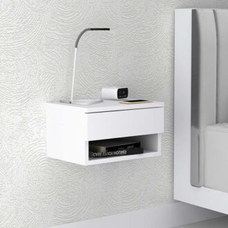 Κομοδίνο επιτοίχιο Mary Megapap χρώμα λευκό 40x30x23εκ.