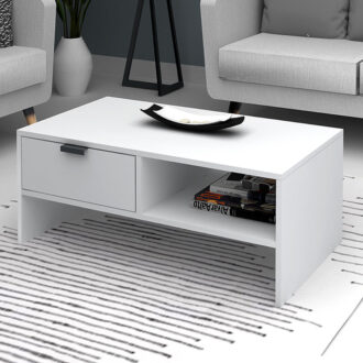 Alternative view of Τραπεζάκι σαλονιού Galaxy Megapap χρώμα λευκό 100x50x42εκ.