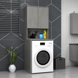 Alternative view of Έπιπλο πλυντηρίου Cozen Megapap χρώμα γκρι σκυροδέματος 65x60x178εκ.