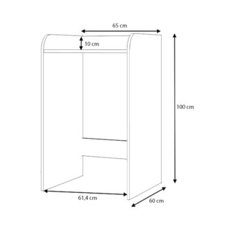 Alternative view of Έπιπλο πλυντηρίου Toren Megapap χρώμα λευκό 65x60x100εκ.