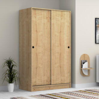 Alternative view of Ντουλάπα ρούχων Regio Megapap δίφυλλη συρόμενη χρώμα φυσικό οξιάς 120x60x200εκ.