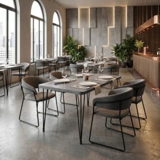 Alternative view of Τραπέζι Roger Megapap Mdf - μεταλλικό χρώμα σκούρο γκρι σκυροδέματος 120x70x75εκ.