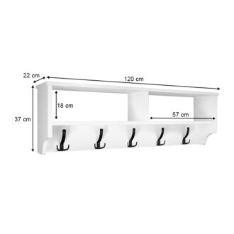 Alternative view of Κρεμάστρα τοίχου Ottila Megapap χρώμα λευκό 120x22x37εκ.