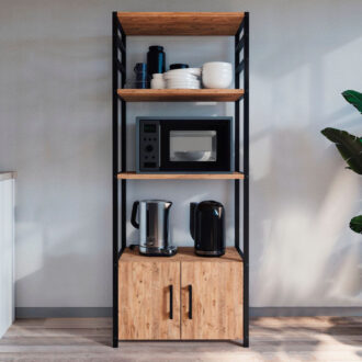 Alternative view of Έπιπλο κουζίνας Agero Megapap μεταλλικό - μελαμίνης χρώμα μαύρο - pine oak 56,1x30x138,3εκ.