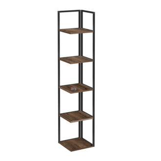 Alternative view of Βιβλιοθήκη γωνιακή Lidia Megapap χρώμα μαύρο - καπνιστή καρυδιά 33,5x33,5x180εκ.