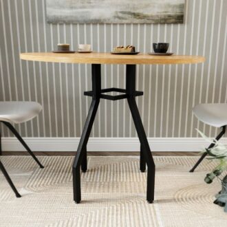 Alternative view of Τραπέζι Roma Megapap χρώμα pine oak Ø80x75εκ.