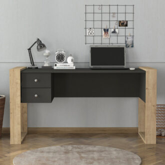 Alternative view of Γραφείο εργασίας Fernando Megapap χρώμα ανθρακί - sapphire oak 158,4x60x72,2εκ.