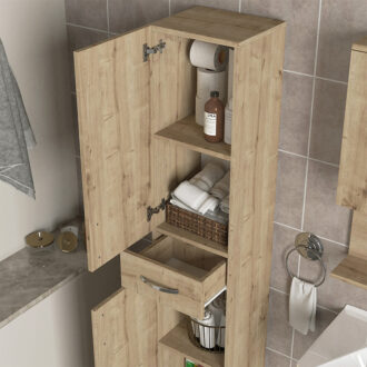 Alternative view of Ντουλάπι κουζίνας - μπάνιου Selina Megapap χρώμα sapphire oak 35x31x179εκ.