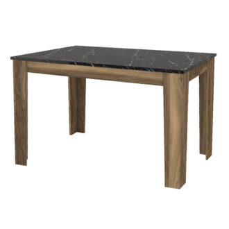 Alternative view of Τραπέζι Darlen Megapap χρώμα καρυδί - μαύρο εφέ μαρμάρου 110x72x74εκ.