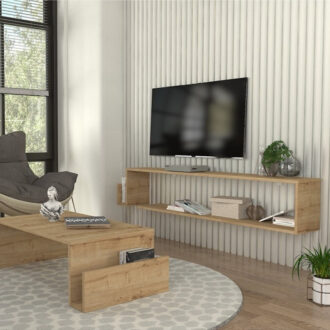 Alternative view of Έπιπλο τηλεόρασης επιτοίχιο Regnar Megapap χρώμα sapphire oak 168,6x25x31,8εκ.