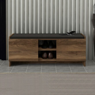 Alternative view of Παπουτσοθήκη Verly Megapap χρώμα καρυδί 110x33,2x43εκ.