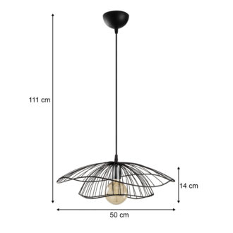 Alternative view of Φωτιστικό οροφής Yildo Megapap E27 μεταλλικό μονόφωτο χρώμα μαύρο Φ50x111εκ.
