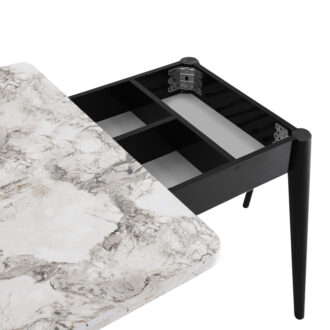 Alternative view of Τραπέζι Dolunay Megapap επεκτεινόμενο χρώμα λευκό εφέ μαρμάρου - μαύρο 100x60(120x100)x79,5εκ.