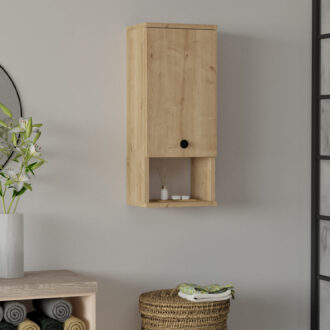 Ντουλάπι μπάνιου επιτοίχιο Mis Megapap χρώμα sapphire oak 30x21,8x71εκ.