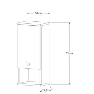 Alternative view of Ντουλάπι μπάνιου επιτοίχιο Mis Megapap χρώμα λευκό 30x21,8x71εκ.