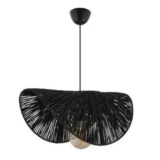 Φωτιστικό οροφής Taco Megapap E27 γιούτα μονόφωτο χρώμα μαύρο 51x36x55εκ.