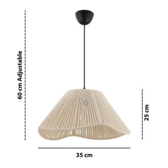 Alternative view of Φωτιστικό οροφής Sukne Megapap E27 γιούτα μονόφωτο χρώμα εκρού Ø35x60εκ.