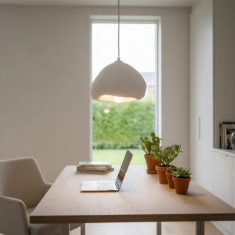 Alternative view of Φωτιστικό οροφής Lora Megapap E27 fiberglass μονόφωτο χρώμα λευκό 32x28x120εκ.